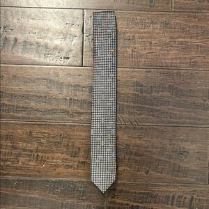 HUGO Black and Gray Geometric Tie